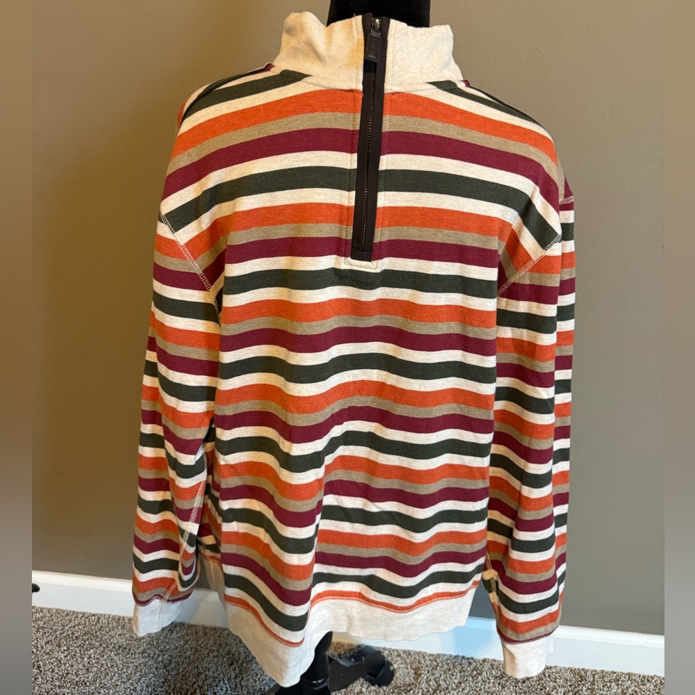 Daniel Cremieux Multicolor Striped Zip-Up cotton knit 1/4 zip